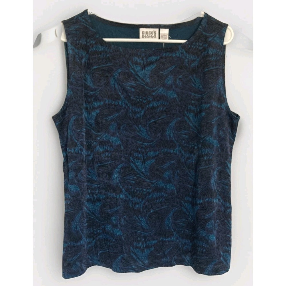 Chico's Design Tank Top Women 3 (XL) Windsong High Neck Stretch Paisley NWT